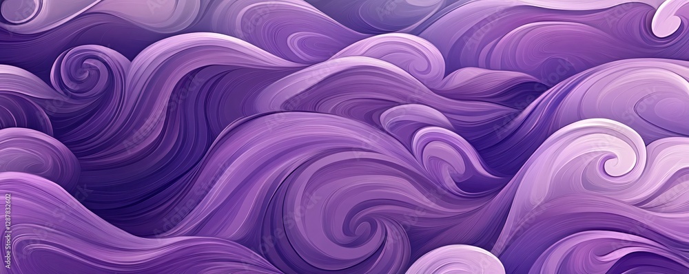 Poster a vibrant purple wave pattern with flowing curves and dynamic gradients
