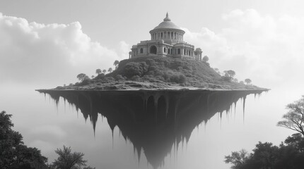 Obraz premium Ancient Floating Island Temple
