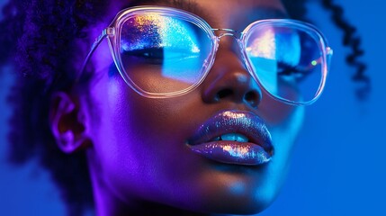 Stunning Portrait of a Woman with Stylish Glasses