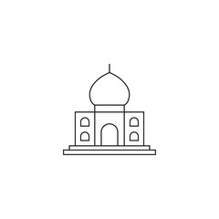 mosque building minimalist logo design vector