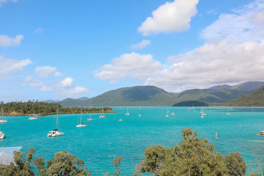 Turquoise blue water at Shute Harbour in the Whitsundays