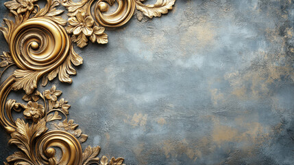 Intricately designed vintage gold picture frame against a textured backdrop highlighting unique artistic elements and craftsmanship
