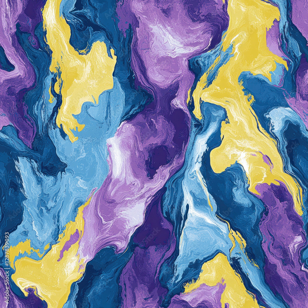 Poster liquid swirls create a marbled effect. colors blend in an abstract pattern
