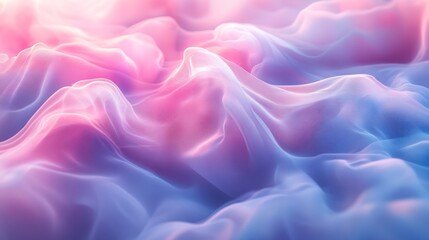 Obraz premium Pink blue fabric waves, soft light, background blur, design texture