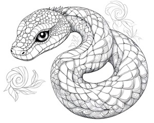 Snake Coloring Page Design