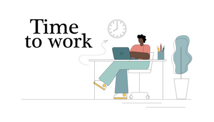 Concept Time to work. Self-motivation.eps