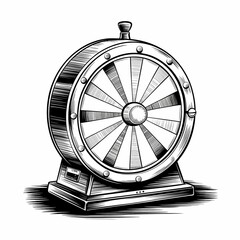 Lucky Spin: Vintage Wheel of Fortune Engraving