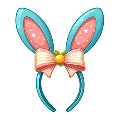 illustration of Easter Bunny Ears Headband on white background 