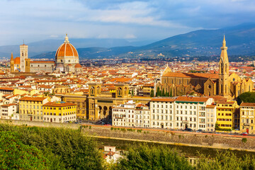 Fototapeta premium Aerial view of Florence, Italy with Duomo
