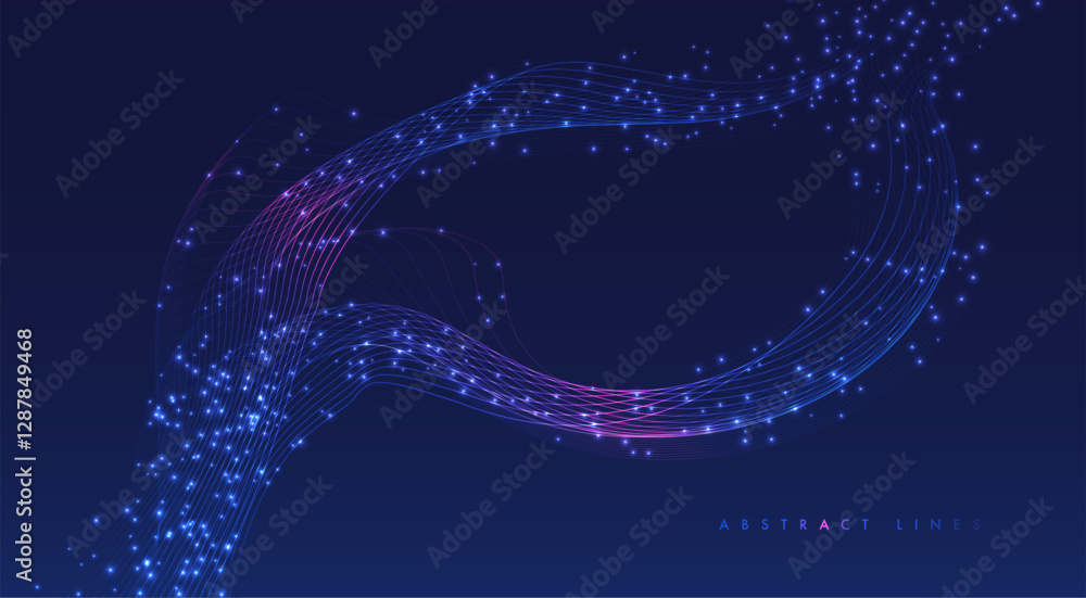 Poster abstract colored dynamic waves. modern abstract cover. colorful curve lines. graphic concept for you