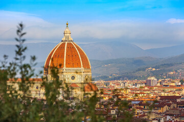 Fototapeta premium Aerial view of Florence, Italy with Duomo