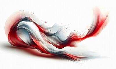 Heller Hintergrund, copy space, mit zarten, filigranen Wellen in rot und grau