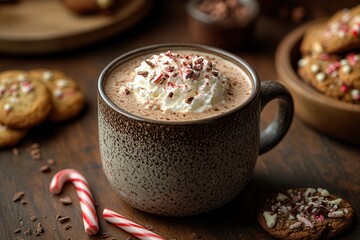 Christmas Hot Chocolate With Festive Cookies