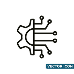 Simple Gear Icon Design Template 