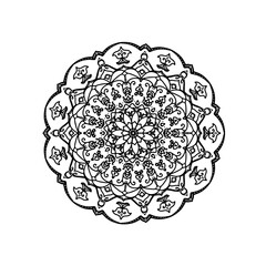 Delicate floral-inspired abstract ornament with flowing lines and symmetrical details, perfect for artistic and vintage-themed designs