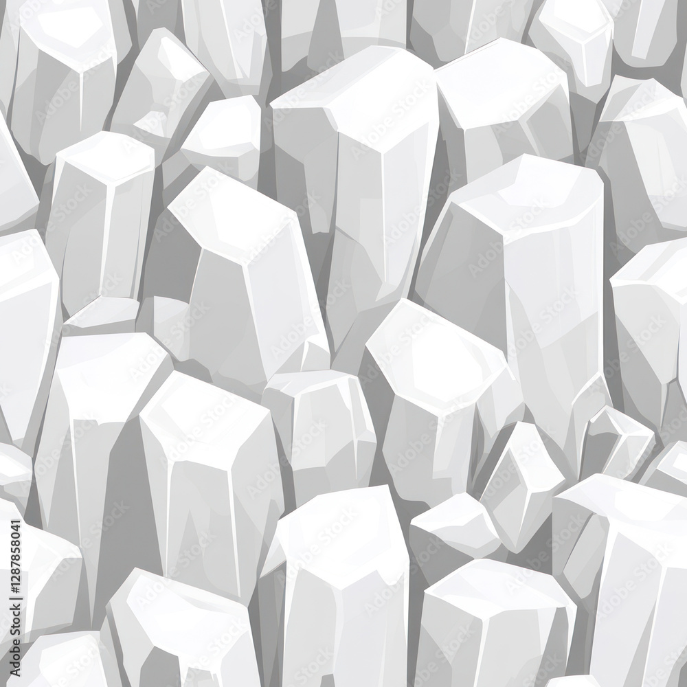 Aufkleber pattern of white angular stones creates a dense abstract mosaic background texture for designs