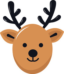 Deer head with a cute face