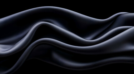 Fototapeta premium Abstract Dark Fabric Drapery with Smooth Waves and Rich Texture