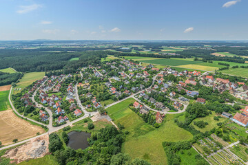 Die ländliche Natur rund um Gräfensteinberg in Mittelfranken aus der Vögelperspektive