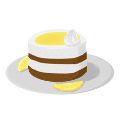 Lemon cake with cream topping