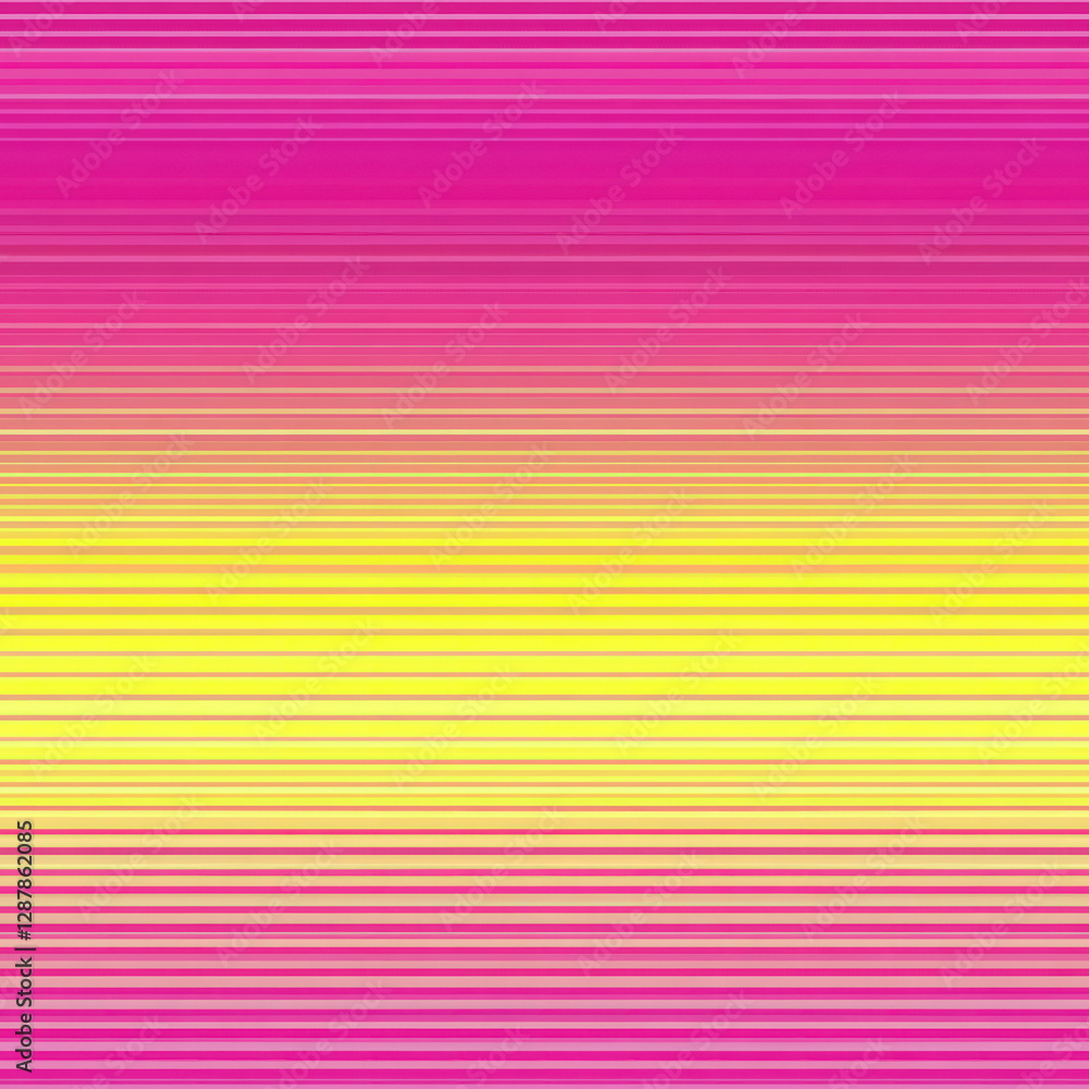 Poster pink to yellow lines gradient horizontal stripes fading background, colorful abstract pattern with s