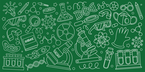 Hand drawn doodle science and chemistry background element