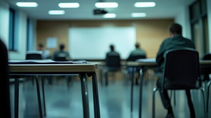 Fototapeta premium A criminal investigation at a university after a cheating scandal. Featuring scrutiny and care