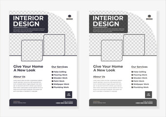 Professional a4 construction renovation flyer template design