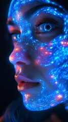 Digital Face Art: Futuristic Human Design