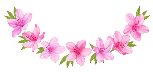 手描き　つつじのフレーム