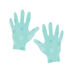 Illustration of a floral patterned gardening,  gloves