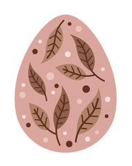 Boho Easter egg clipart. Happy Easter clipart in cartoon flat style. Hand draw vector illustration