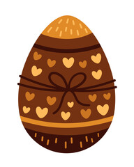 Boho Easter egg clipart. Happy Easter clipart in cartoon flat style. Hand draw vector illustration