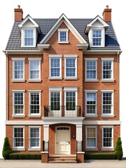 Obraz premium Large brick building with a white roof and many windows