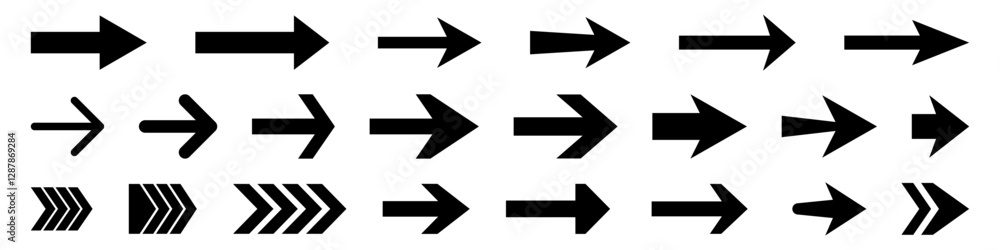 Poster arrow icon. collection of pointers.