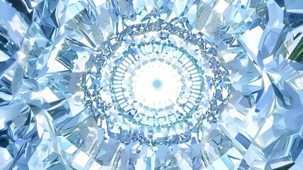 360-degree video, high key lighting, a perfectly symmetrical fractal crystal pattern, evenly illuminated to showcase its flawless geometry - Powered by Adobe