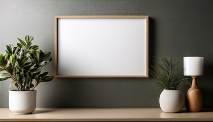 Framed Poster on Wall Mockup