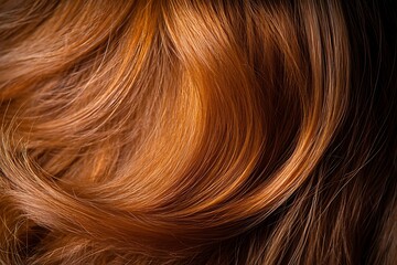 Naklejka premium Close-up auburn hair strands