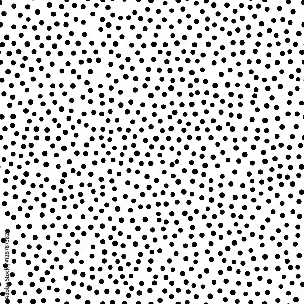 Aufkleber scattered dots on a white plain create a random, minimalist and chaotic pattern background