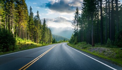 Fototapeta premium Scenic route among the forest