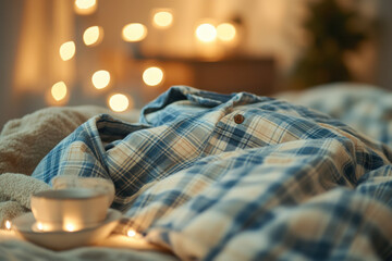 Cozy women’s flannel pajama set with button-up top and relaxed pants