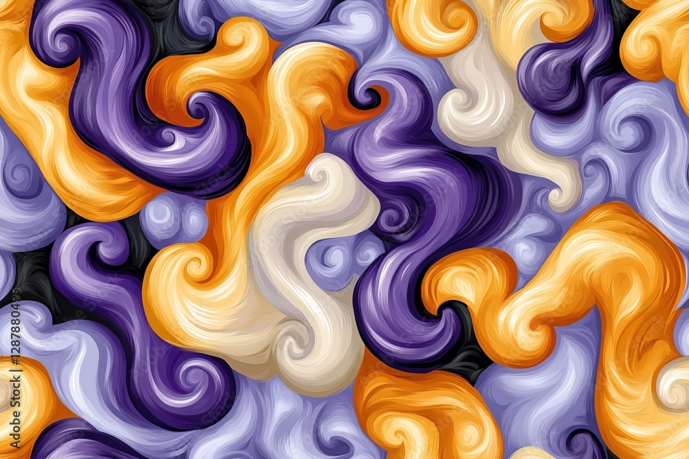 Poster colorful swirling patterns create dynamic abstract design