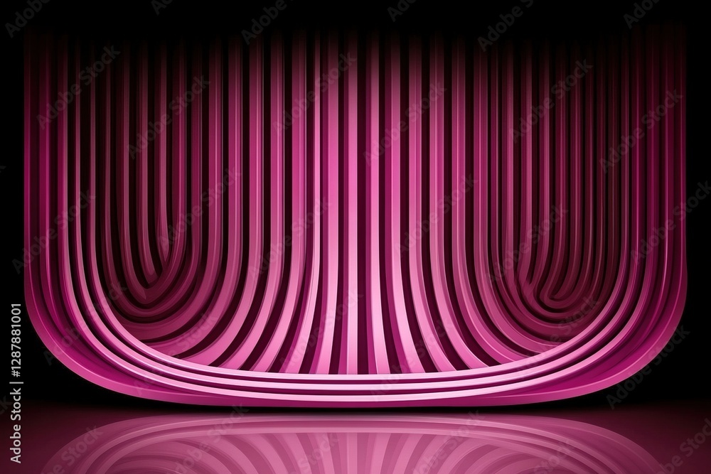 Poster vibrant pink curved lines create a dynamic backdrop for design