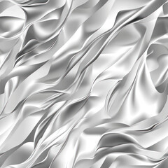 Obraz premium Silver fabric drapes & swirls with flowing motion, abstract background