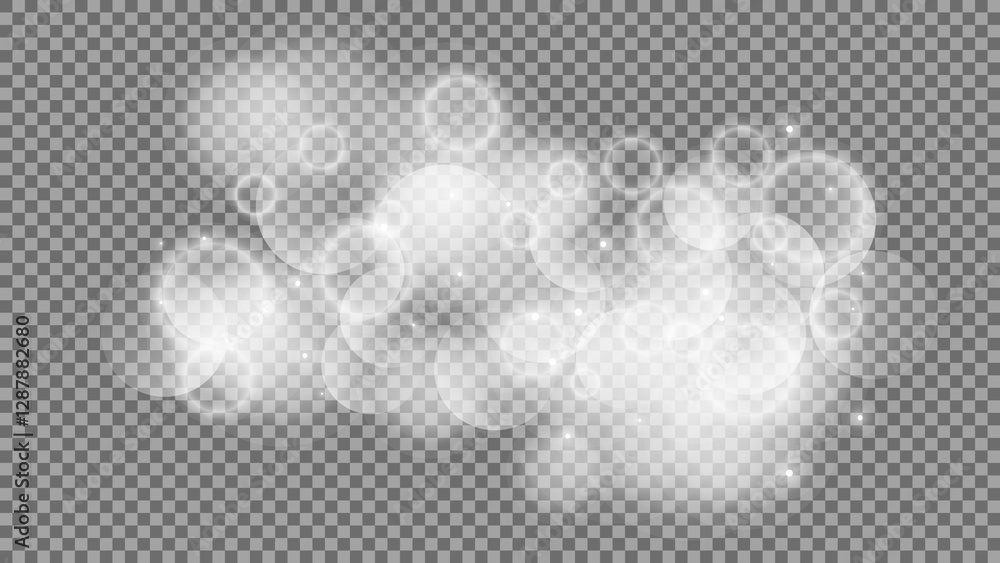 Poster bokeh circles on transparent background