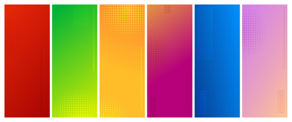 Fototapeta premium Set of abstract gradient geometric backgrounds with dots