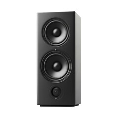 Fototapeta premium Black audio speaker isolated on transparent background