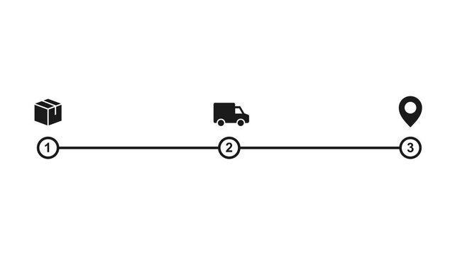 Delivery tracking online animation, transparent background.