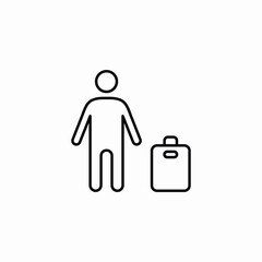 man with suitcase icon vector sign