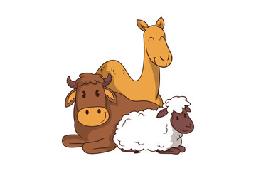 Celebrating Eid Al-Adha Sheep Cow and Camel
